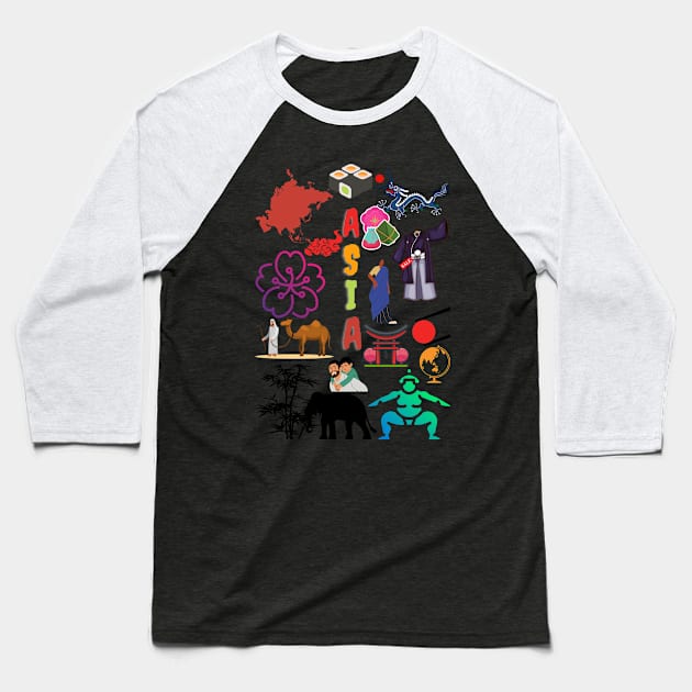 asia Baseball T-Shirt by AMINOS ART